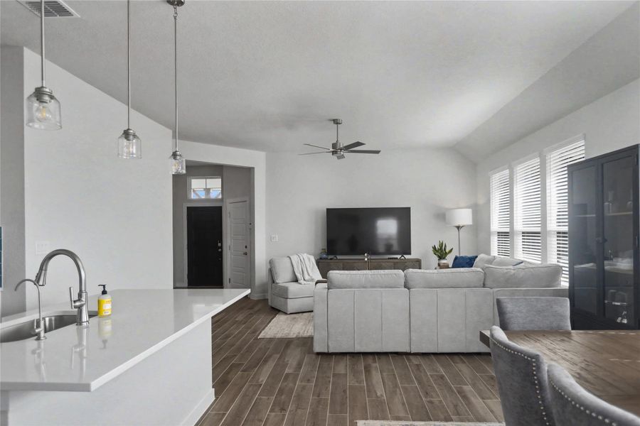 Furnished interior view inside a new home in August Fields, New Braunfels (Image 5).