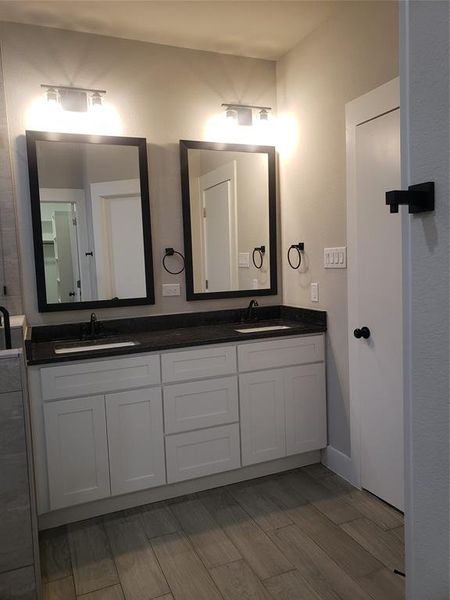 Master Suite vanity with double sinks