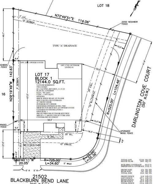 21502 Blackburn Bend Lane preliminary plot plan 21502 Blackburn Bend Lane preliminary plot plan