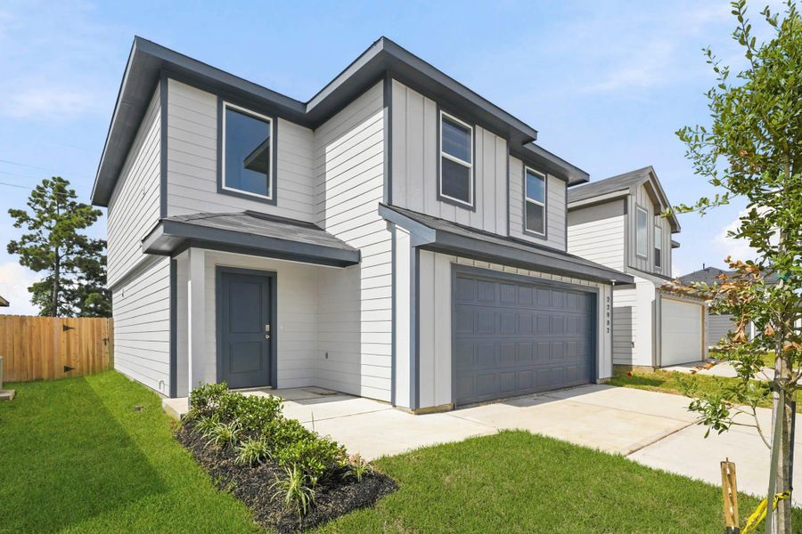 Front exterior of a new home in Sunset Valley, Hockley, TX, highlighting curb appeal (Image 14). Front exterior of a new home in Sunset Valley, Hockley, TX, highlighting curb appeal (Image 14).