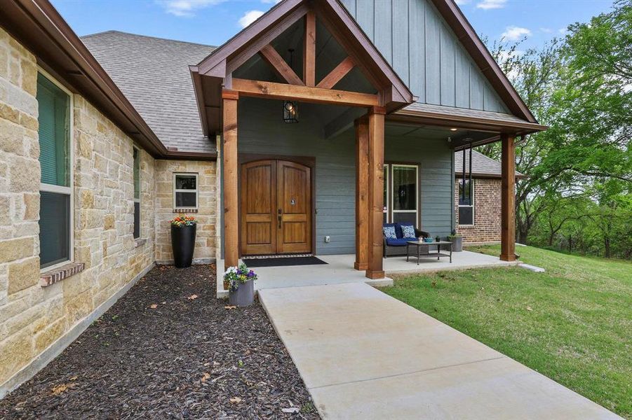 Exterior details and patio area of a home in , Denison (Image 3). Exterior details and patio area of a home in , Denison (Image 3).