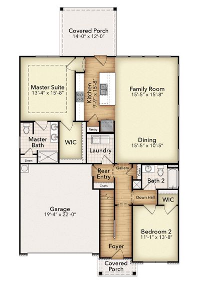 2D floor plan layout of this home in Givens Park, Chattanooga, TN (Image 5).
