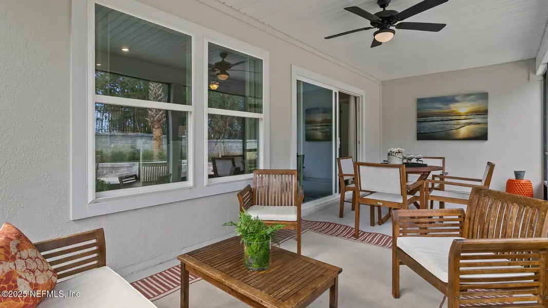 Exterior details and patio area of a home in Sawmill Branch, Palm Coast (Image 3).