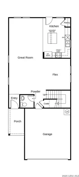 2D floor plan layout of this home in Nagel Crossing, San Antonio, TX (Image 3).