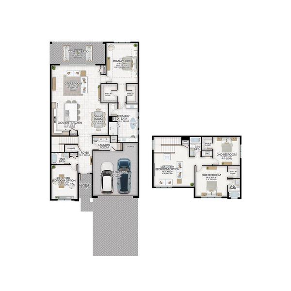 2D floor plan layout of this home in Apex at Avenir, Palm Beach Gardens, FL (Image 4). 2D floor plan layout of this home in Apex at Avenir, Palm Beach Gardens, FL (Image 4).