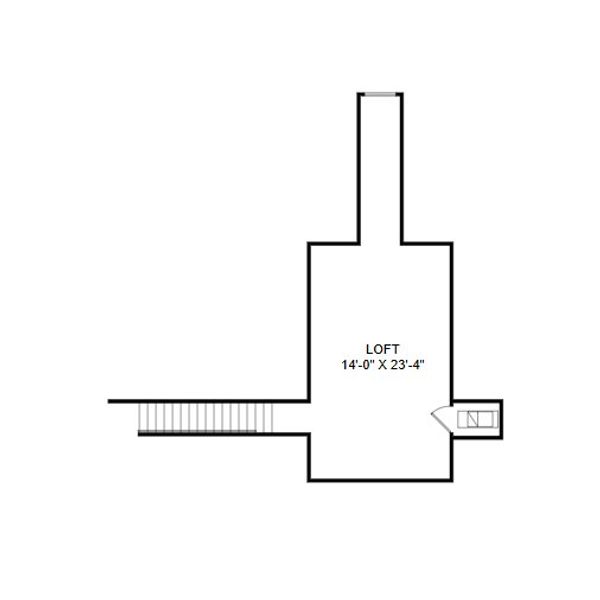 2D floor plan layout for the Willow II with Loft by Highland Homes of Florida in Keen's Grove, Lakeland, FL (Image 5).