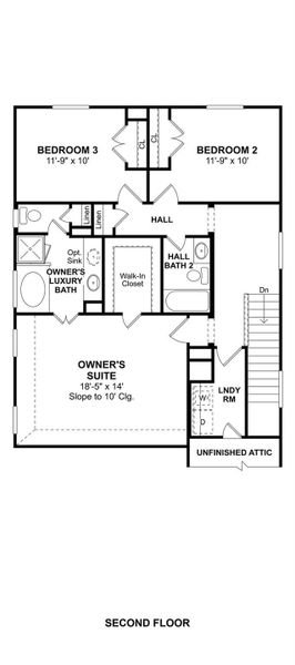 The Lockport II floor plan by K. Hovnanian® Homes. 2nd Floor shown. *Prices, plans, dimensions, features, specifications, materials, and availability of homes or communities are subject to change without notice or obligation.