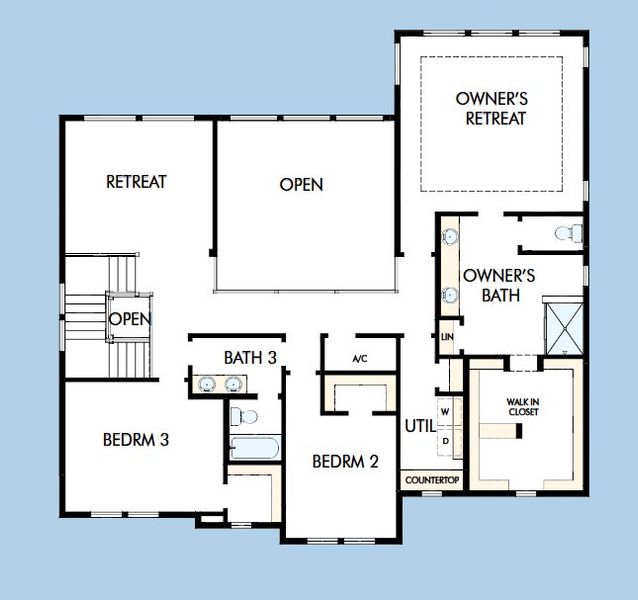 2D floor plan layout for the The Ivywild by David Weekley Homes in The Aurora Highlands The Vistas, Aurora, CO (Image 4).