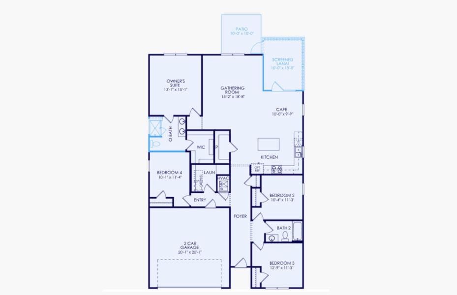 2D floor plan layout of this home in Salem Bay, Beaufort, SC (Image 4).