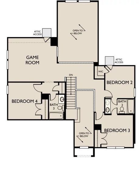 2D floor plan layout of this home in Sunterra Lakes, Brookshire, TX (Image 4).