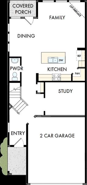 2D floor plan layout of this home in Trails at Waterside - Garden Series, Fort Worth, TX (Image 5). 2D floor plan layout of this home in Trails at Waterside - Garden Series, Fort Worth, TX (Image 5).