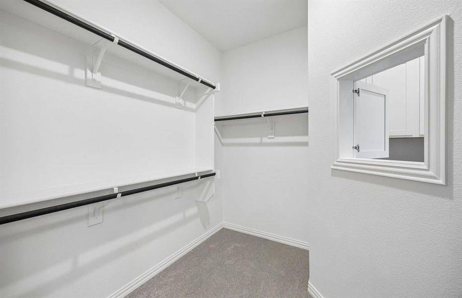 Walk in closet in primary bath