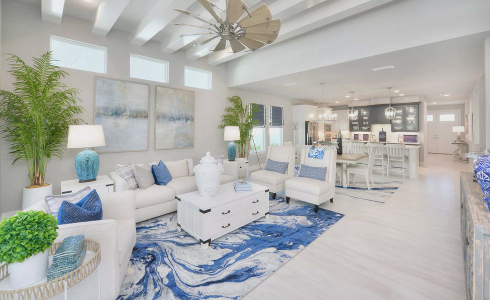 Furnished interior view inside a new home in Woodhaven, Port Orange (Image 11). Furnished interior view inside a new home in Woodhaven, Port Orange (Image 11).