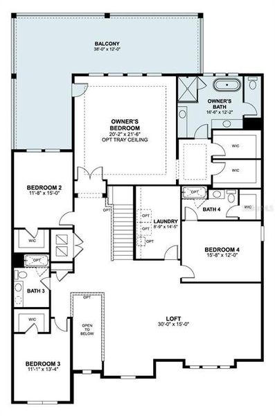 2D floor plan layout of this home in Willow Run, Apopka, FL (Image 4).