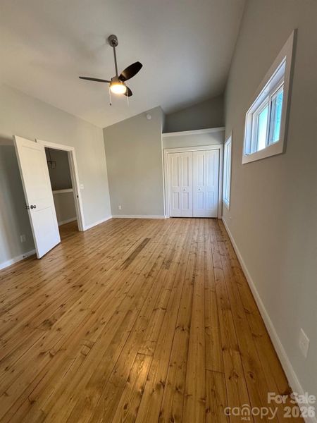 Primary Bedroom, loads of natural light, storage above closet, ceiling fan, en suite Primary Bedroom, loads of natural light, storage above closet, ceiling fan, en suite