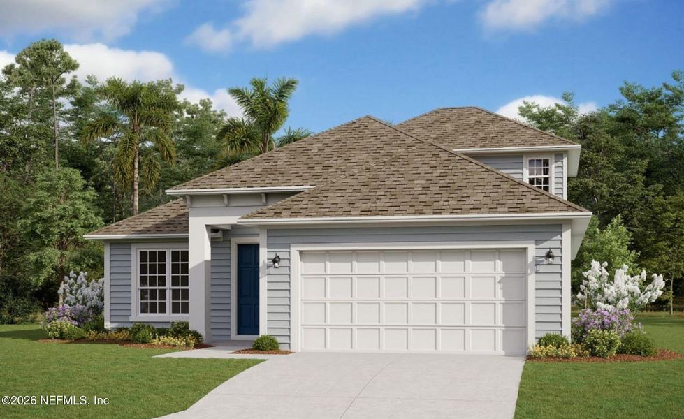 Front exterior of a new home in , Palm Coast, FL, highlighting curb appeal (Image 2). Front exterior of a new home in , Palm Coast, FL, highlighting curb appeal (Image 2).