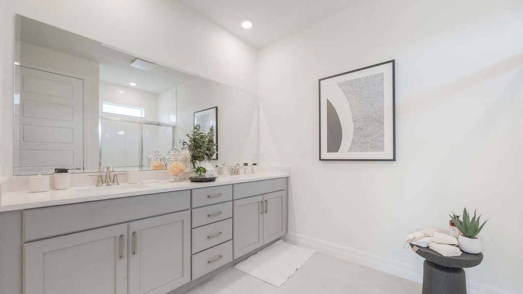 Representative furnished interior of a home built from the DELRAY by D.R. Horton in Lakes of Mount Dora, Mount Dora (Image 22).