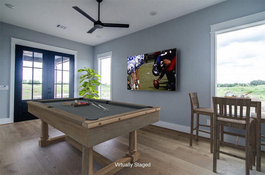 Game Room large enough for a 8 foot pool table. Game Room large enough for a 8 foot pool table.