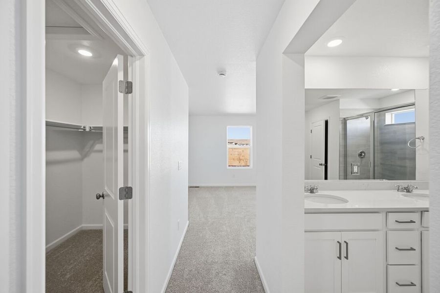 Furnished interior view inside a new home in Trailstone Town Collection, Arvada (Image 13).