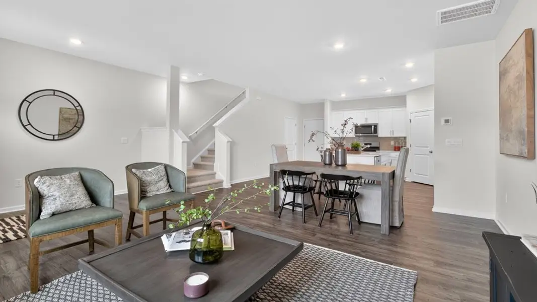 Furnished interior view inside a new home in The Townes at Anderson Farm, Wendell (Image 12).