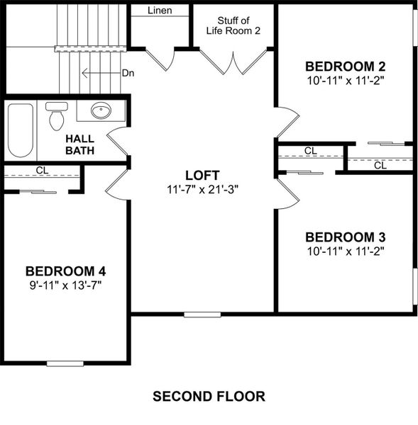 The Tigris II floor plan by K. Hovnanian® Homes. 2nd Floor shown. *Prices, plans, dimensions, features, specifications, materials, and availability of homes or communities are subject to change without notice or obligation.