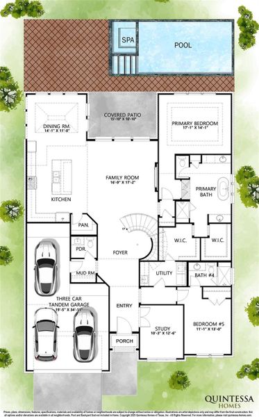 Artist Rendering of 1st Floor on Site Plan. Pool and Backyard Sod Not Included In Home. Artist Rendering of 1st Floor on Site Plan. Pool and Backyard Sod Not Included In Home.