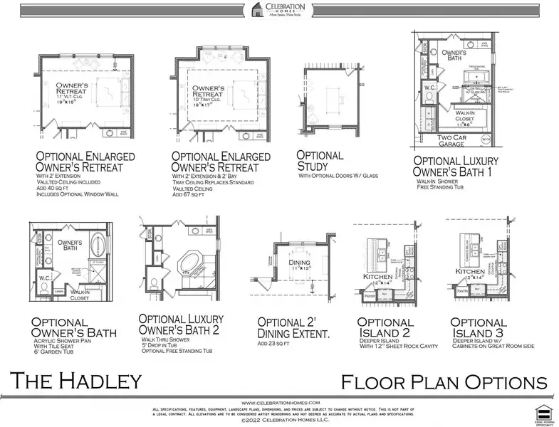 2D floor plan layout for the Hadley by Celebration Homes in Harvest Point, Spring Hill, TN (Image 6).