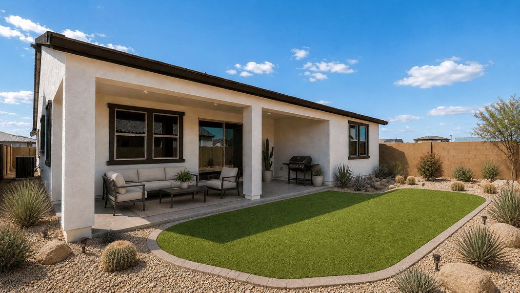 Exterior details and patio area of a home in The Grove at El Cidro, Goodyear (Image 21).
