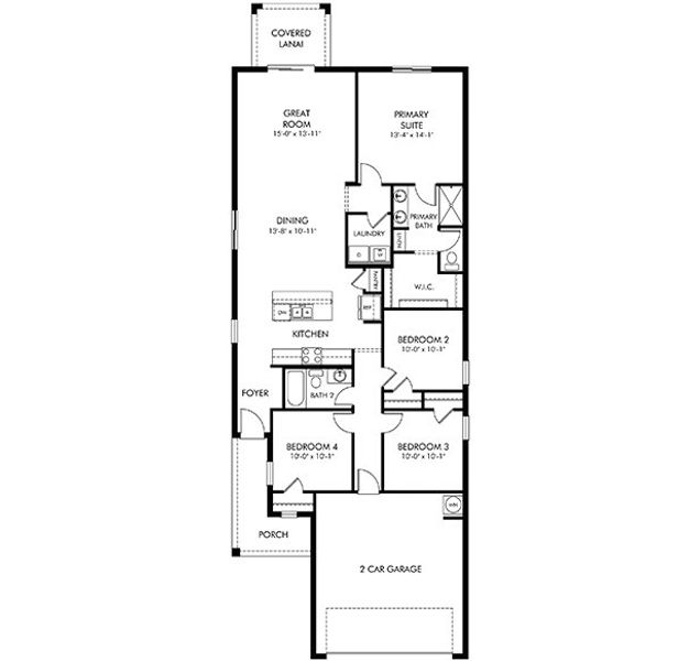 2D floor plan layout for the Acadia by Meritage Homes in Magnolia Bay - Premier Series, Nokomis, FL (Image 3).