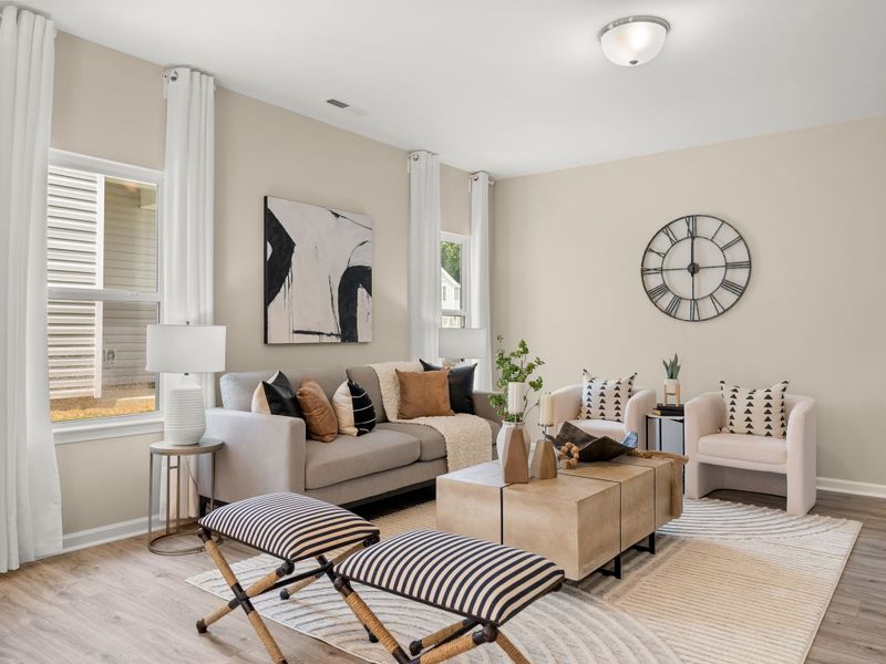 Representative furnished interior of a home built from the Grace by True Homes in Edgewater - The Cottages, Lancaster (Image 6). Representative furnished interior of a home built from the Grace by True Homes in Edgewater - The Cottages, Lancaster (Image 6).