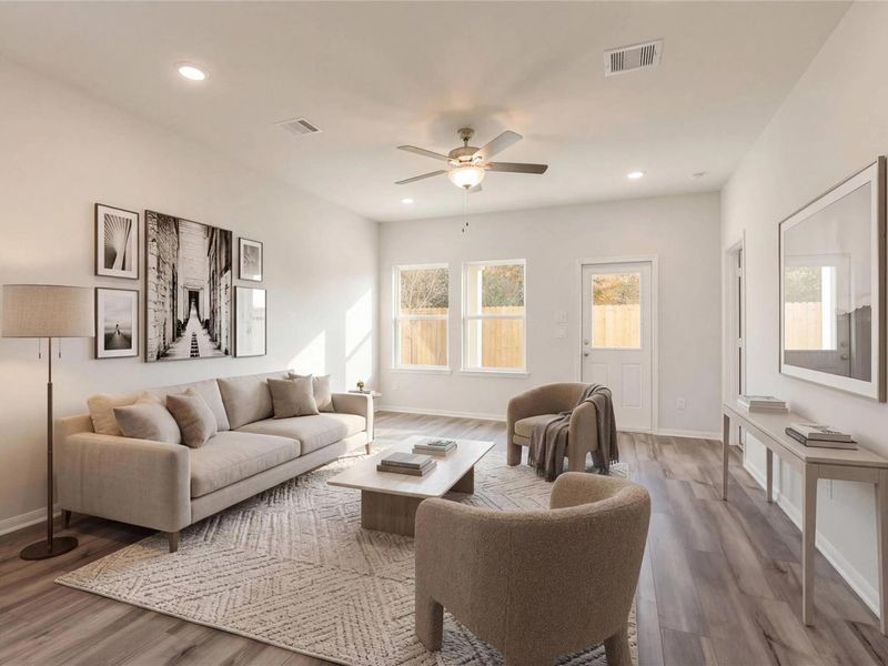 Furnished interior view inside a new home in Caney Creek Place, Conroe (Image 13).