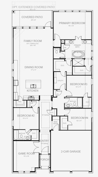 2D floor plan layout for the 2513W by Perry Homes in Two Step Farm 50', Montgomery, TX (Image 5). 2D floor plan layout for the 2513W by Perry Homes in Two Step Farm 50', Montgomery, TX (Image 5).