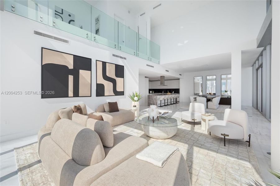 Furnished interior view inside a new home in , Miami (Image 9).