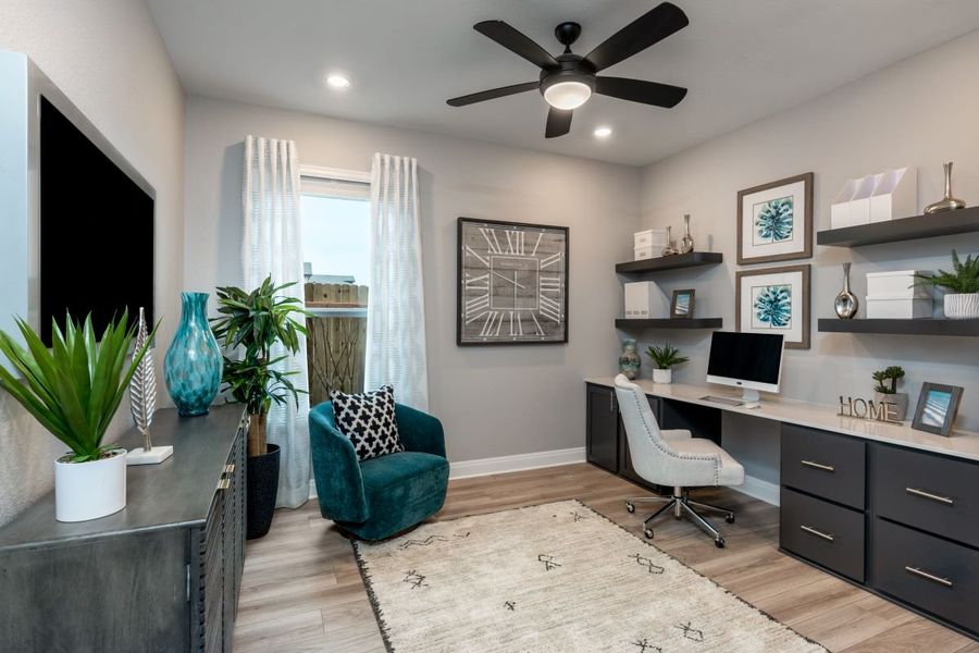 Representative furnished interior of a home built from the 2245 by KB Home in Salerno - Heritage Collection, Round Rock (Image 9).