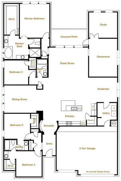 Lakeport Floor Plan Layout in Sunday Creek at Kinder Ranch, San Antonio | Sitterle Homes