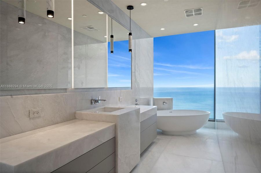 Furnished interior view inside a new home in , Sunny Isles Beach (Image 8). Furnished interior view inside a new home in , Sunny Isles Beach (Image 8).