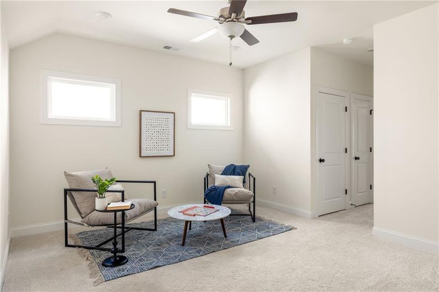 Furnished interior view inside a new home in Evanshire Single Family, Duluth (Image 31). Furnished interior view inside a new home in Evanshire Single Family, Duluth (Image 31).