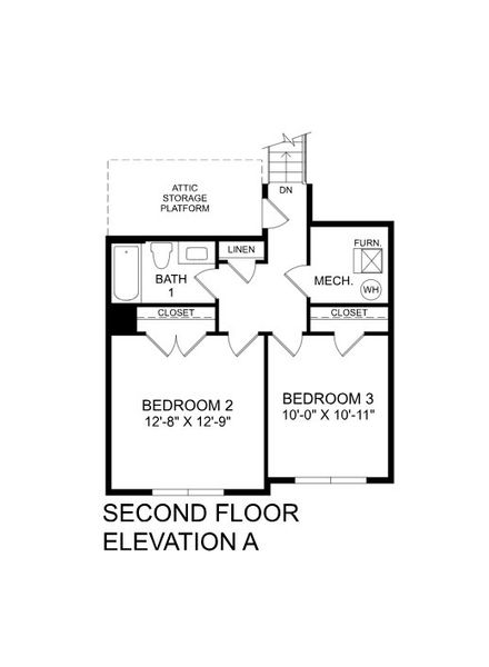 2D floor plan layout for the Grand Nassau by Ryan Homes in Grande Dunes North Village Townhomes, Myrtle Beach, SC (Image 2).