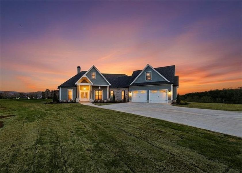 Front exterior of a new home in , Rydal, GA, highlighting curb appeal (Image 1). Front exterior of a new home in , Rydal, GA, highlighting curb appeal (Image 1).