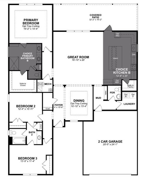 2D floor plan layout of this home in Marshfield, Longs, SC (Image 4).
