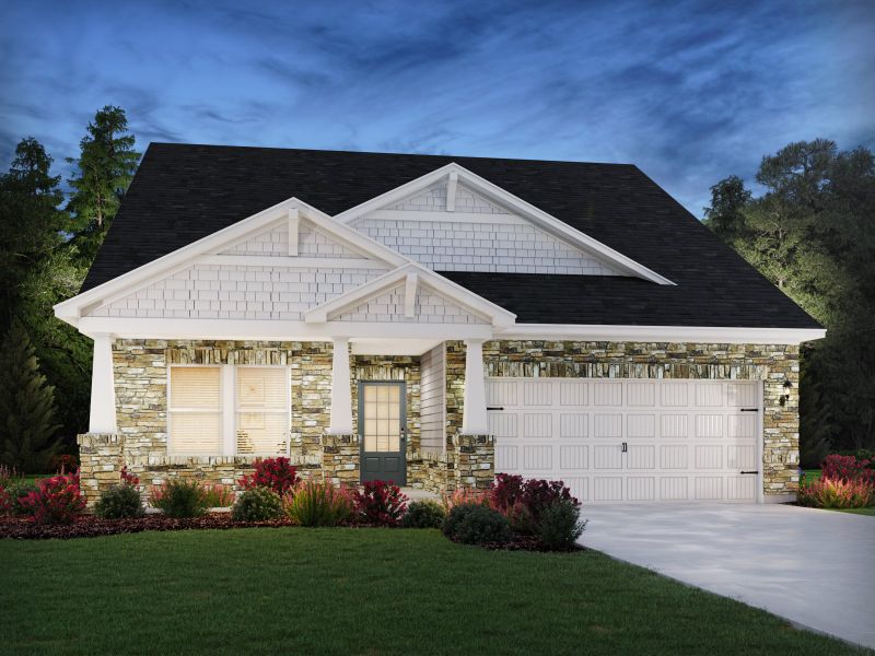 Representative exterior photo of a completed home built from the Northbrook by Meritage Homes in Vines at Mill Creek - Estate Series, Braselton, GA (Image 19).