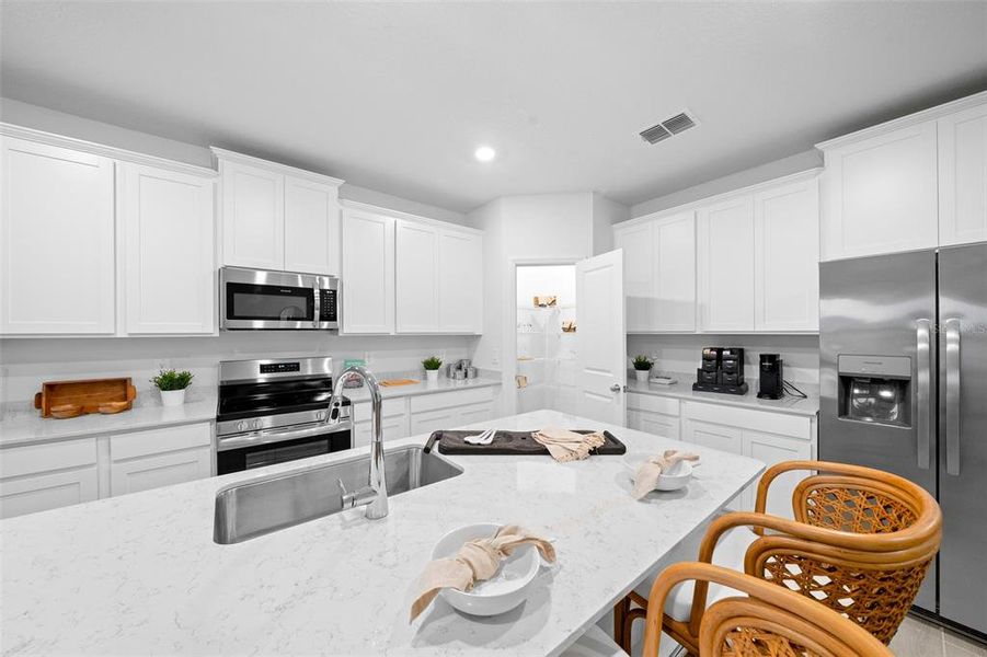 Furnished interior view inside a new home in Pioneer Ranch: Pioneer Ranch 60's, Ocala (Image 22).