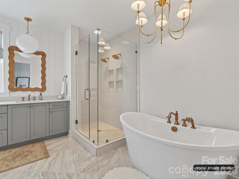 Furnished interior view inside a new home in , Charlotte (Image 18).