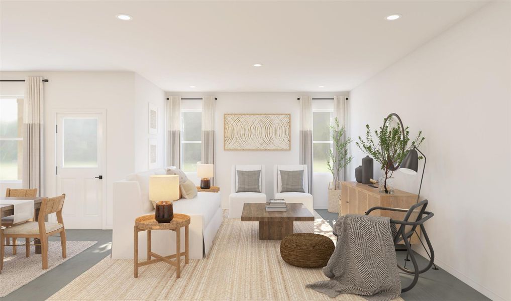 Cozy great room (*Artist rendering used for illustration purposes only.) Cozy great room (*Artist rendering used for illustration purposes only.)