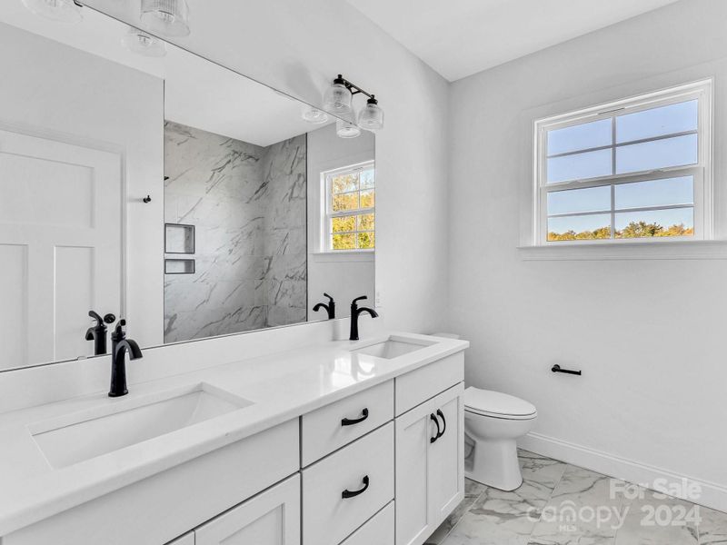 Hall Bathroom, counter space & drawers!