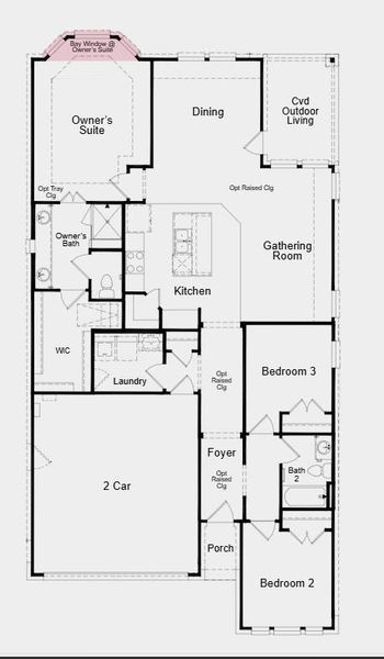 Additional Highlights Include: bay window at owner's suite, 8' entry door, raised ceiling at foyer, gathering room, dining at kitchen.