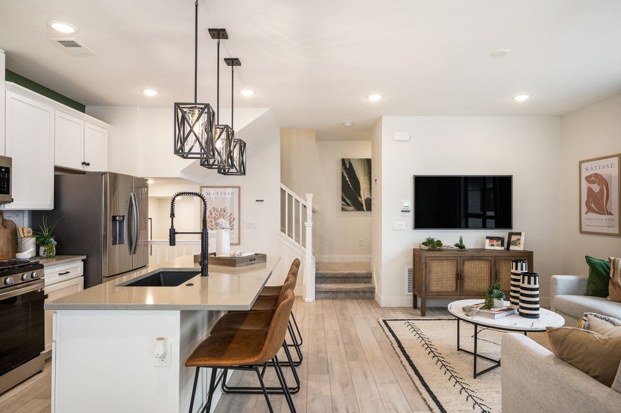 Representative furnished interior of a home built from the Emmet by Lokal Homes in The Commons at Victory Ridge, Colorado Springs (Image 8).