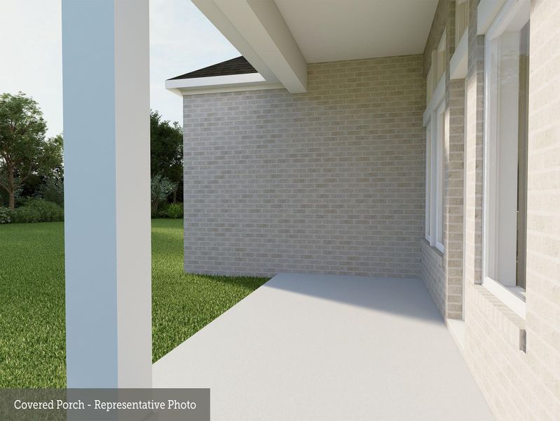 Exterior details and patio area of a home in The Woodlands Hills - Reserve Collection, Willis (Image 2).