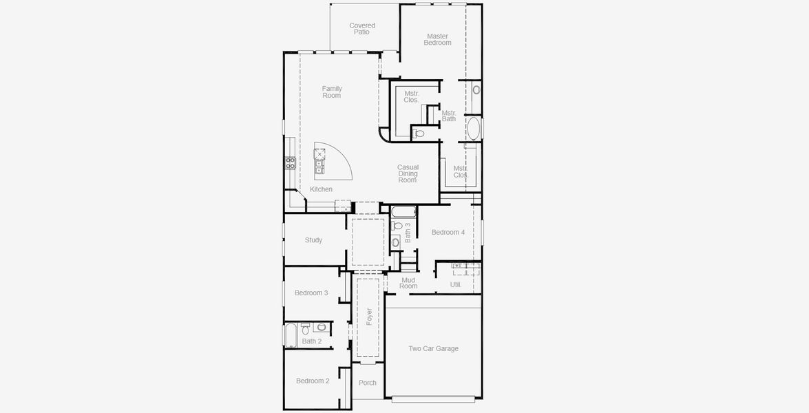 2D floor plan layout for the Kempner (2412-HV-40) by Coventry Homes in The Trails, New Caney, TX (Image 3).