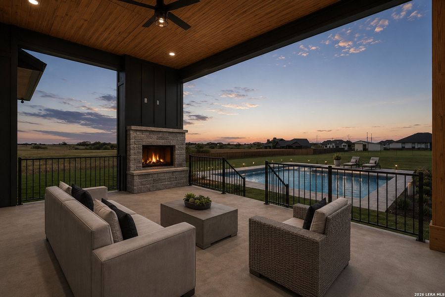 Exterior details and patio area of a home in , La Vernia (Image 22).
